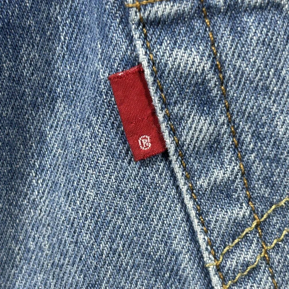 Levis 501 Jeans Mens 31x27 Distressed Button Fly Raw Hem Denim Pants